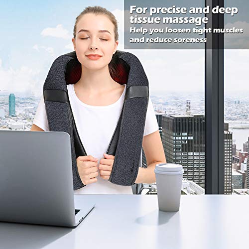Mirakel Neck & Back Massager with Heat – Shiatsu Electric Kneading Massager, Ergonomic Design, Full-Body Comfort and Relaxation, Perfect Christmas Gift for Women, Men, Mom, Dad
