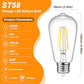 Ascher Vintage LED Edison Bulbs, 6W, Equivalent 60W, Non-Dimmable, High Brightness Cool White 4000K, ST58 Antique LED Filament Bulbs with 80+ CRI, E26 Medium Base, Clear Glass, Pack of 6