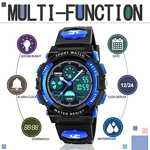 ATIMO LED Multi Function Waterproof Watch for Kids - Kids Gifts