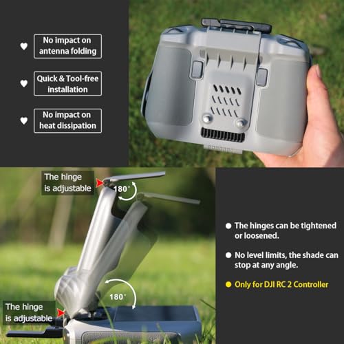 Arzroic RC 2 Protective Sun Hood Kit with Screen Protector & Neck Lanyard for DJI Mini 5 Pro/Avata 360/Mini 4 Pro/Mavic 4 Pro/Flip/Air 3S/Air 3 Accessories