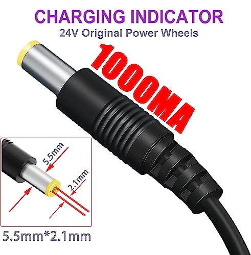 24V Charger for Kids Ride On Car Toys 24 Volt Battery Charger Wrangler SUV Kid Trax Dynacraft Toy Car Jeep ATV Quad Disney Electric Ride-On Charger 24V Battery Charger