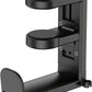 EURPMASK Rotating Headphone Stand - PC Gaming Headset Holder, Adjustable Clamp-on Under Desk Hanger With 360 Degree Swivel & Cable Clip Organizer - Black