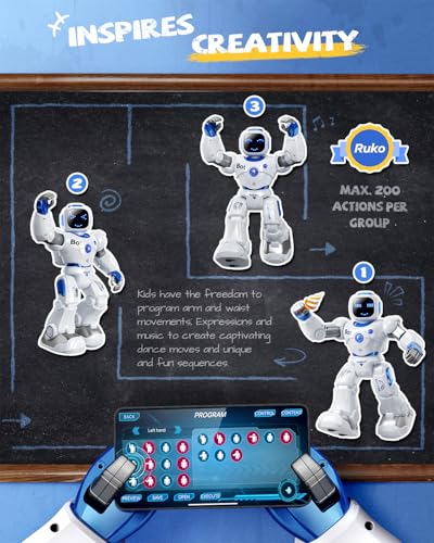 Ruko 1088 Smart Robot Toy for Kids, Large Programmable Interactive Robot with Remote Control, App Control, Birthday Gift for Boys & Girls Ages 4 5 6 7 8 9