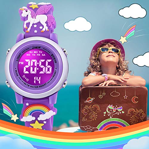 3D Cartoon Waterproof Watches for Girls with Alarm - Best Toys Gifts for Girls Age 3-12