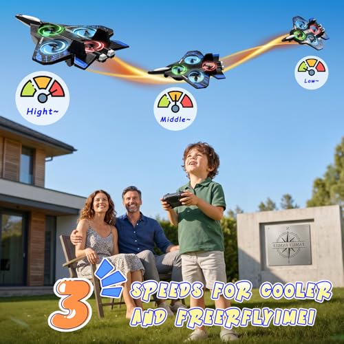 Foam Remote Control Airplanes, RC Planes with Light, RCAirplane Fighter Jet for Kids Adults 8-16, 360° Flip, Stunt Roll,Drones for Kids 8-12, Airplane Toy Gifts for Kids Boys(Blue)