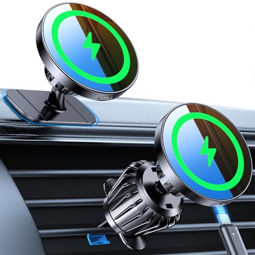 Kaistyle for MagSafe Car Mount Charger【Stronger Magnets】Magnetic Wireless Car Charger with Dashboard Pad Mounting Phone Holders for Your Car Accessories for Women Men Car Mount for iPhone 17 16 15 14