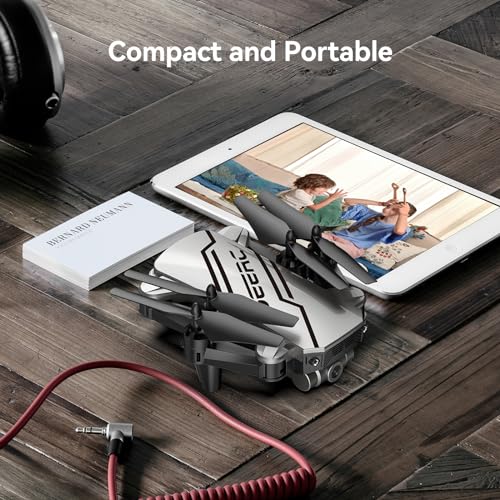 DEERC D20 Mini Drone for Kids with 1080P HD FPV Camera Remote Control Toys Gifts for Boys Girls with Altitude Hold, Headless Mode, One Key Start Speed Adjustment, 3D Flips 2 Batteries, Silver