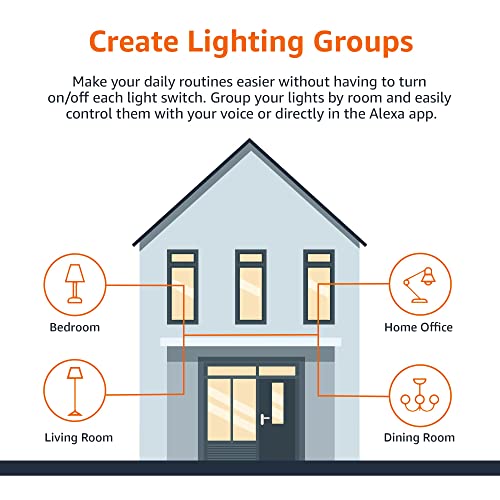 Basics Smart A19 LED Light Bulb, Color Changing, 9W (60W Equivalent), 800LM, Works with Alexa Only, WiFi 2.4 GHz, No Hub Required, Mood Lighting, Energy Efficient, 1-Pack