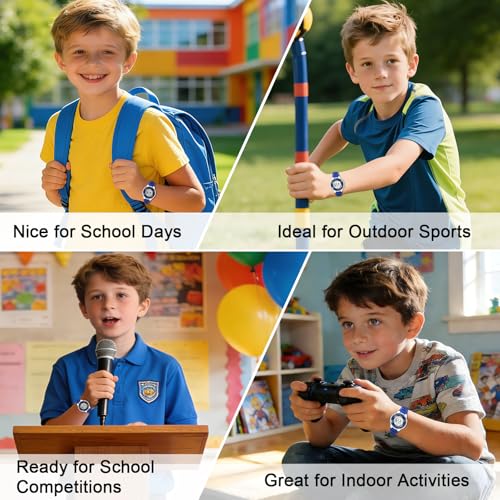 DTKID Digital Kids Watch 30 M Waterproof, 7 Color Lights Time Teaching Watch Easy to Read for Girls Boys 5-16