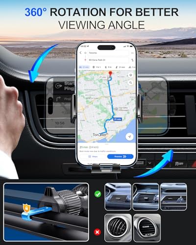 Wireless Car Charger, Phone Holders for Your Car 15W Fast Charging Auto Clamping, Air Vent Car Phone Mount for iPhone 17 16 15 14 13 Mini Pro Max XR, Samsung Galaxy S25 Ultra S24 S23 S22 S21