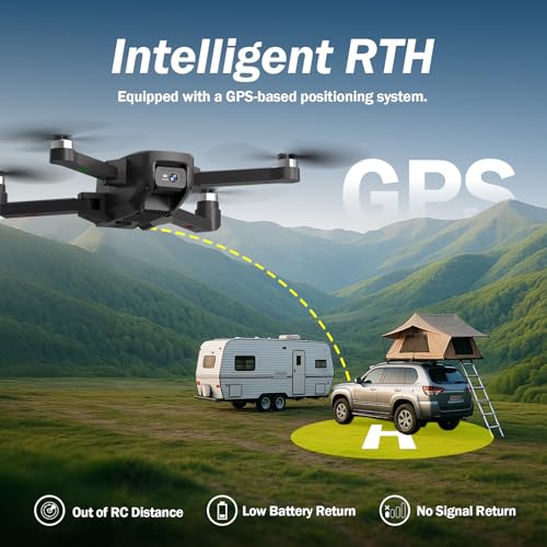 K600GPS Brushless Drones with EIS Camera for Adults Beginners Kids, Drone with 4.5'' Screen on Controller, FPV Drone with Auto Return Follow Me Mode, Drone with GPS for Adult Holiday Gifts, Under 249g