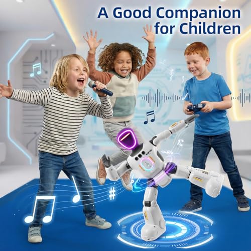 Robot Toy for Kids, Voice Recording&Playback Remote Control Robot, LED Faces Interactive Kids Toy with Gesture Sensing, Music Walking Dancing Birthday Gift for 4 5 6 7 8 9 10 11 12 Year Old Boys Girls