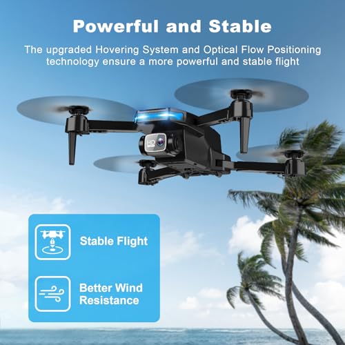 Drone with 1080P Camera - Foldable Remote Control Quadcopter with Gesture Control, 3D Flip, One Key Start, Emergency Stop, 2 Batteries, Easier to use, Toy for Kids Adult Beginners