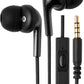 Wired Earbuds with Microphone, In Ear Headphones, 3.5mm Jack, 4.2 ft long cable, S/M/L Ear Tips, Black