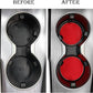 SINGARO Car Cup Coaster, 4PCS Universal Non-Slip Cup Holders Embedded in Ornaments Coaster, Car Interior Accessories, Red