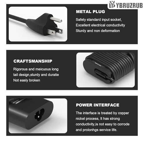 65w 45w USB-C Type C Laptop Charger Compatible with Dell Latitude 7275 7370 5420 5285 5290 5520 XPS 13 9250 9360 9365 9370 9380 9350 Chromebook 3100 3400 la65nm170 02YK0F Adapter Power Cord