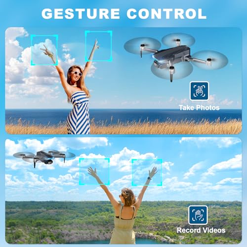 GPS Drone with Camera, 2K HD Drones for Adults, Foldable FPV Drone with GPS Auto Return, Follow Me, Circle Fly, Waypoint Fly, 5G Transmission, Gestures Selfie, Brushless Motor, 2 Batteries, Charcoal