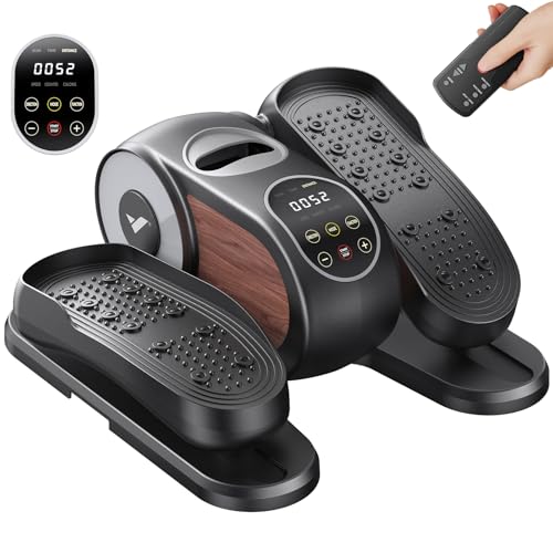 MERACH Under Desk Elliptical Machine, Leg Exerciser While Sitting for Seniors with Remote Control & 12-Speeds, Quiet Portable Electric Seated Pedal Exerciser Machine for Home Office