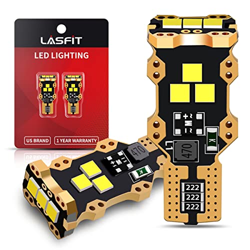 LASFIT 921 LED Bulb Reverse Light, 912 T15 6000K White Canbus Error Free W16W 906 904 Backup Light Replacement Cargo Lights for Car Trunk, Super Bright, Pack of 2