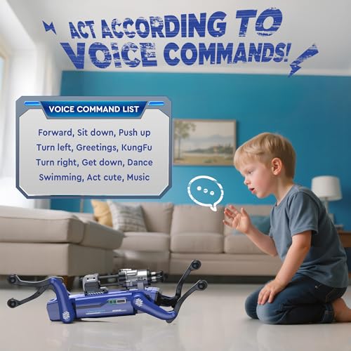 Robot Dog - Interactive STEM Toys with Voice & Remote Control, 30+ Lifelike Actions, Programmable Play, 25m Range, Durable & Safe - Best Gift for Kids 6-12
