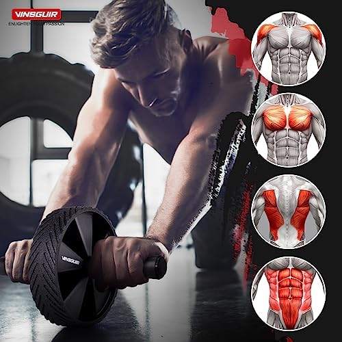 Vinsguir Ab Roller Wheel - Ab Workout Equipment for Abdominal & Core Strength Training, Home Gym Fitness Equipment for Men Women