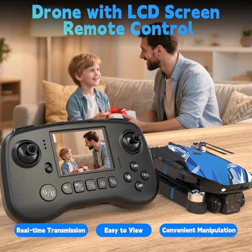 Drone with Camera for Adults LCD Screen FPV Live Video, Professional Brushless Motor 270° Obstacle Avoidance 3D Flips, Foldable RC Mini Quadcopter for Beginners Support 32G SD Card Max Under 250G Gift
