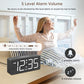 DreamSky Wooden Digital Alarm Clock for Bedroom - Loud Alarm Clock for Heavy Sleepers with Volume Control, Desk Clocks for Living Room with Large Numbers, Dimmer, DST, Wood Decor (Plug in Clock)