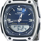 Casio AW81D Series | Watches for Men | Analog Digital Watch | Silver Stainless Steel | 1/100 SEC Stopwatch | Countdown Timer | World Time | LED Light | 50M WR | Multi Alarm | Calendar | 10 Yr Batt