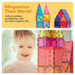 PicassoTiles 60 Piece Set 60pcs Magnet Building Tiles Clear Magnetic 3D Blocks Construction Playboards - Creativity Beyond Imagination, Inspirational, Recreational, Educational, Conventional