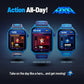 Mega Man Digital Gaming Smartwatch – Built from Mega Man™ 2, Classic & Arcade Modes, Non-Connected, Step Counter, Heart and Calories Tracking, Includes 2 Bands | Mini-Games Included, Camera Feature, Voice Recorder, Kids Wearable, Customizable Watch Faces