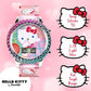 Accutime Sanrio Hello Kitty Girls' Digital LCD Quartz Watch with Pink Strap and Colorful Bezel - Fun LED Light Show - Easy to Read Time for Kids - Fits Wrist 5.5"-8"