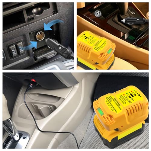 Car Battery Charger Replace for Dewalt 20V 60V MAX Lithium Ion Battery Charger DCB203 DCB201 DCB204 DCB206 DCB606 DCB609 Vehicle Charger(NOT for 12V)
