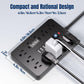 6 FT Flat Plug Surge Protector Power Strip, 11 Multiple AC Outlets with 6 USB Ports (2 USB C), 6 Feet Extension Cord, 1250W/10A