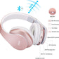 ZIHNIC Bluetooth Headphones Over-Ear – Foldable Wireless & Wired Stereo Headset, FM & Micro SD, Lightweight Rose Gold