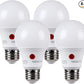 TORCHSTAR Dusk to Dawn Light Bulbs Outdoor, Sensor A19 LED Light Bulb, Auto on/Off Photocell Automatic for Outdoor Lighting, UL FCC DOE, 5000K, Pack of 4