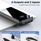 Portable Charger,50000mAh Power Bank Built-in Cable, 22.5W PD USB C In & Out Fast Charging, External Battery Pack with 6 Output & 2 Input, Travel Phone Charger for iPhone 17/16/15/14/13/12(Black)