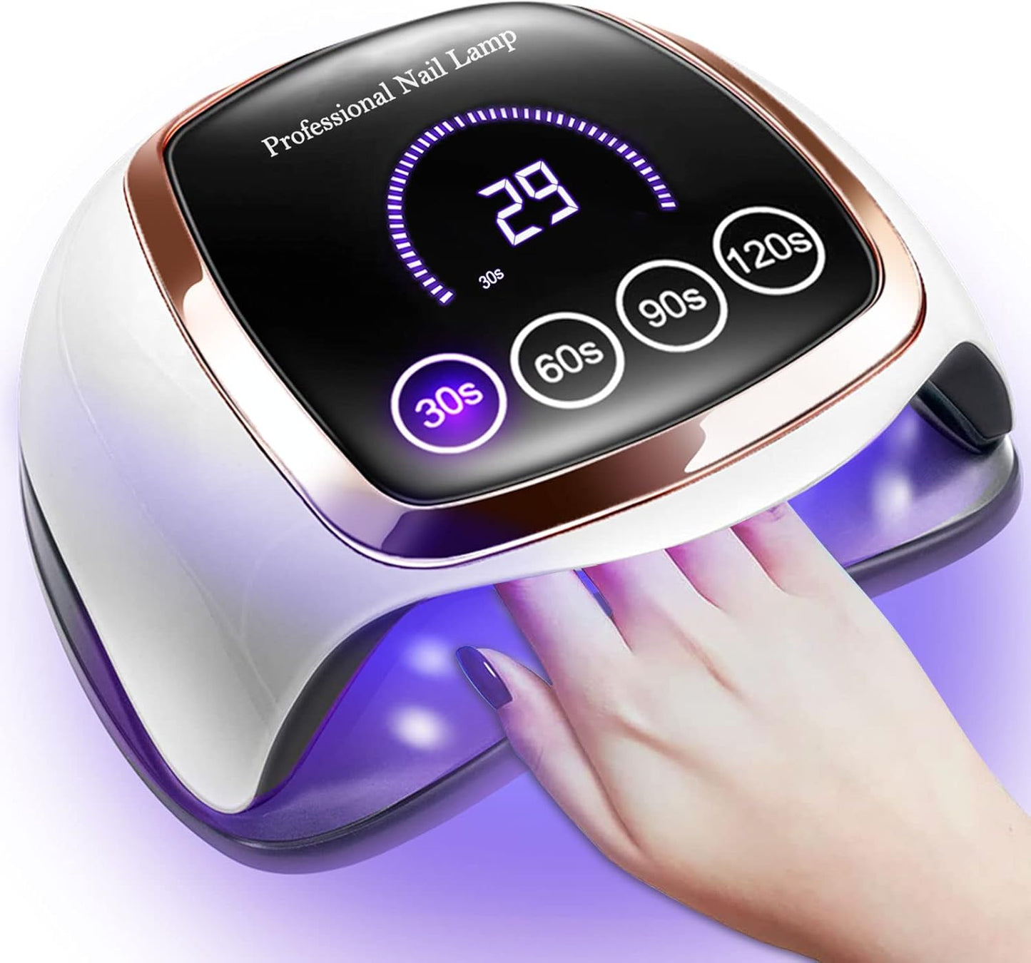 Gugusure UV LED Nail Lamp, Upgrade 180W Nail Dryer for Gel Polish with LCD Display, Auto Sensor and 4 Timer Settings, Professional Curing Lamp Light with 42 Beads for Salon and Home