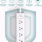Flat Plug Power Strip, Ultra Thin Flat Extension Cord - Addtam 12 Widely AC 3 Sides Multiple Outlets, 5Ft, 1050J Surge Protector, Wall Mount, Desk Charging Station for Home Office Dorm Room Essentials