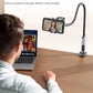 SAIJI Gooseneck Bed Phone Holder – Flexible Long Arm Clamp Stand for Desk & Bed (Black)