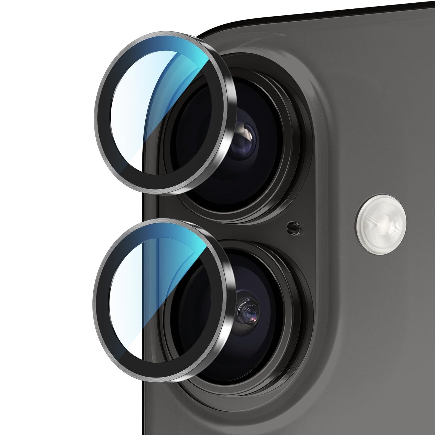 PandaShield 2-Pack Camera Lens Protector for iPhone 17/16/16 Plus, [Anti-Reflection & 98% High Transparency], 9H Explosion-Proof Glass, Anti-Scratch, Easy Installation, Case Friendly, Black