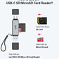 uni SD Card Reader, High-Speed USB C to Micro SD Card Adapter USB 3.0 Dual Slots, Memory Card Reader for SD/Micro SD/SDHC/SDXC/MMC, Compatible with MacBook Pro/Air, Chromebook, Android Galaxy