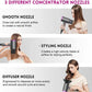 slopehill Professional Ionic Hair Dryer, Powerful 1800W Fast Drying Low Noise Blow Dryer with 2 Concentrator Nozzle 1 Diffuser Attachments for Home Salon Travel