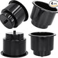 Yuanhe Black Plastic Cup Drink Holder Insert with Drain for Marine Boat RV Camper, 4PCS