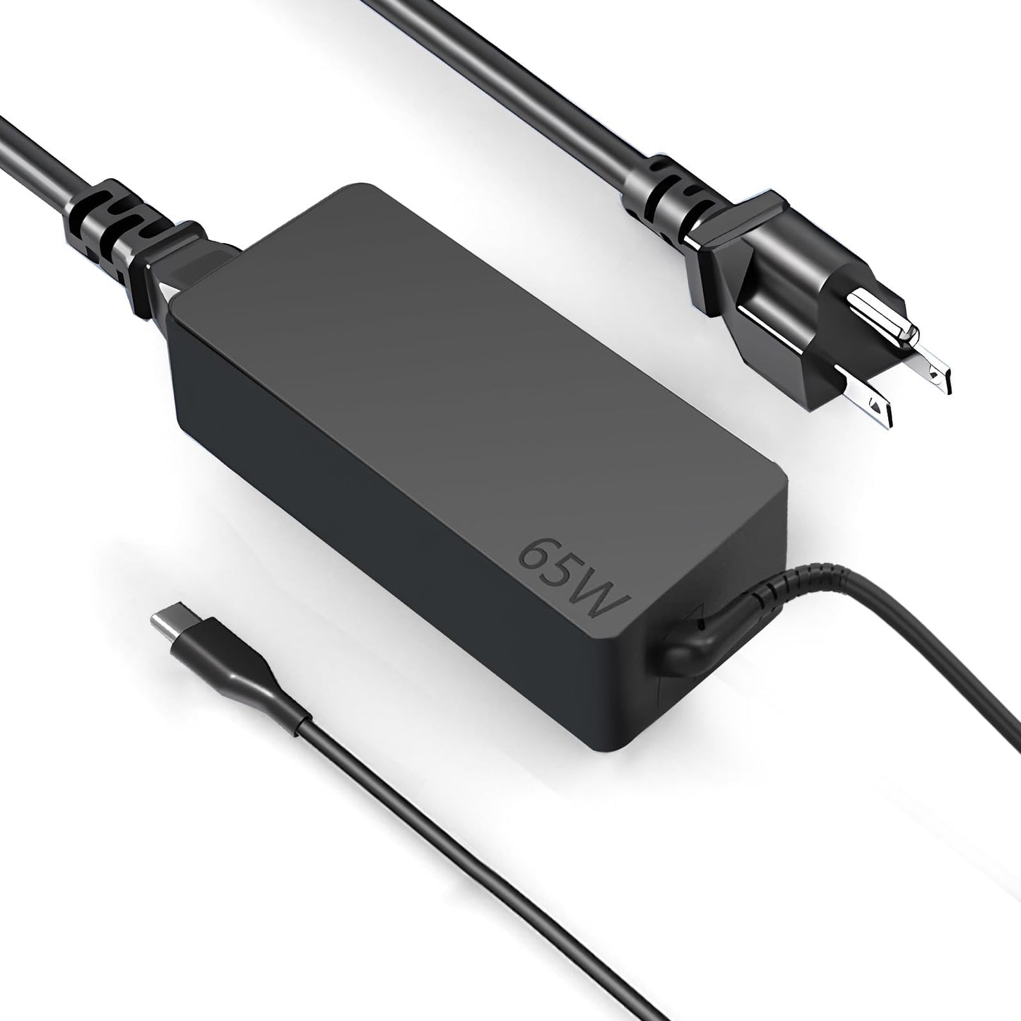 USB C 65W Laptop Charger Compatible with Lenovo Thinkpad X1 X13 T14 T15 T480s T580s ADLX65YDC2A ADLX65YLC2D Yoga 7i 9i C930 C940 Chromebook C330 S330 100e 300e 65W Laptop Power Supply Adapter Cord