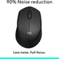 Logitech M330 Silent Wireless Mouse, 2.4GHz with USB Receiver, Optical Tracking, Quiet & Lightweight, Long Battery Life, for PC, Mac, Laptop, Chromebook - Black