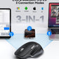 TECKNET Wireless Mouse, Bluetooth Mouse (BT5.3/5.0 & 2.4G) Rechargeable Ergonomic Optical Mouse with 6 Adjustable DPI, Side Scroll, Quiet Clicks, USB A Receiver, 7 Buttons, Wide Compatibility - Black