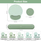 MOSISO Wrist Rest Support for Mouse Pad&Keyboard Set, Circle Curved Ergonomic Mousepad&Coaster Non-Slip Base Home/Office Pain Relief&Easy Typing Pad with Soft Cloth&Silicone Lining, Antique Green