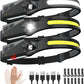 Rechargeable Headlamp 3PCS, 230° Wide Beam Head Lamp, Motion Sensor LED Headlamp Rechargeable, 5Mode Bright Headlamps for Adults, Head Lights for Forehead, Hard Hat Headlight, Camping Essentials Gear