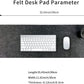 Felt Desk Mat | Computer Mat for Desk(36x12Inches) | Large Felt Mouse Pad and Keyboard Mat | Desk Protector for Office | Dark Gray