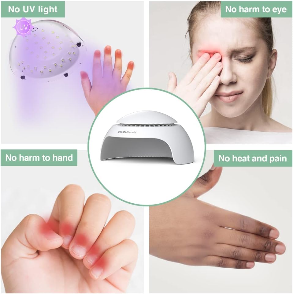 TOUCHBeauty Nail Dryer for Kids Teens Beginners: LED Fan & Light, Safe, Battery Powered, Non-Hands Tanned Version (TB-2130)
